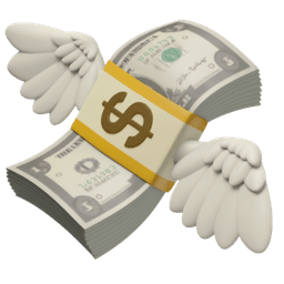 Ilustración de un fajo de billetes con alas